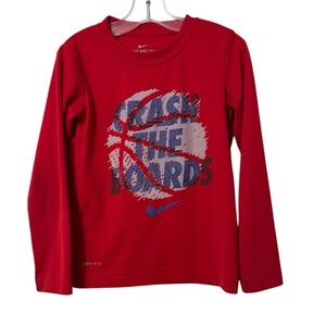 Nike Boys Long Sleeves Red Shirt Size 6